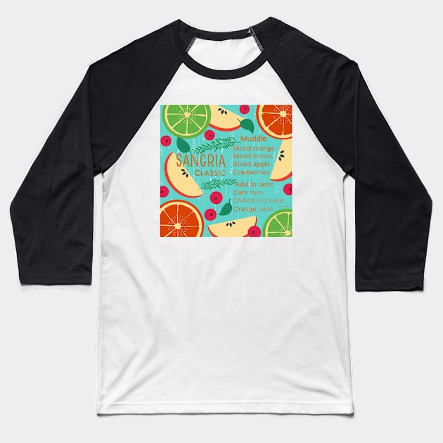 Sangria Baseball T-Shirt by EV Visuals